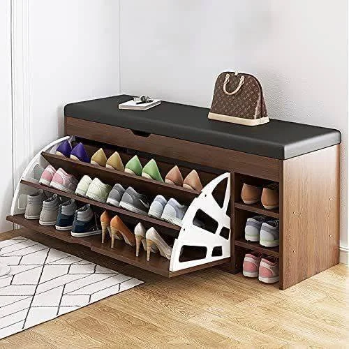 Wooden storage unit built around a stovetop, providing drawers and shelving for kitchen essentials.