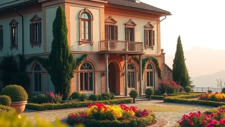 Italian Villa Architectural Details Shutters Facade