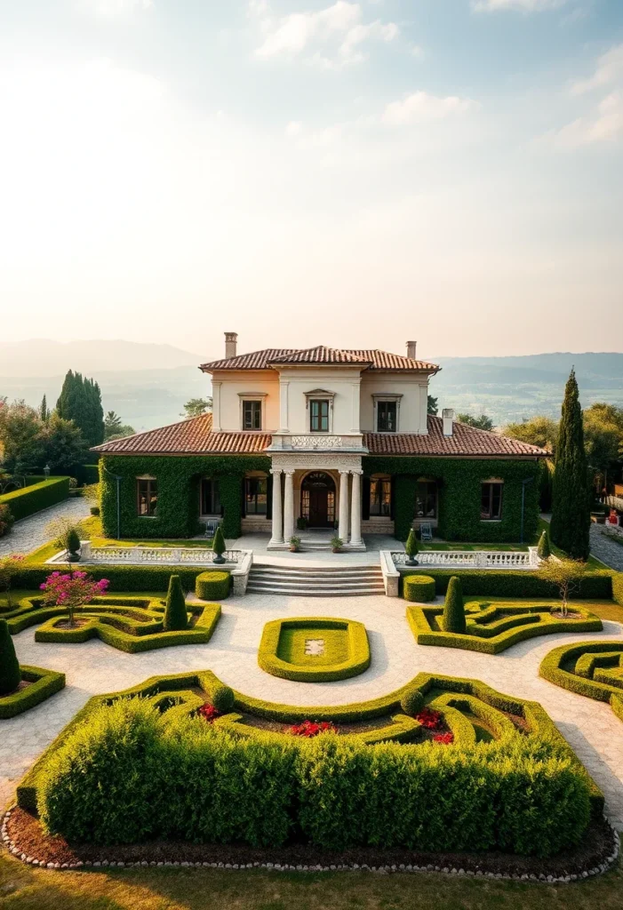 Italian Villa Climbing Vines Facade Blended Nature