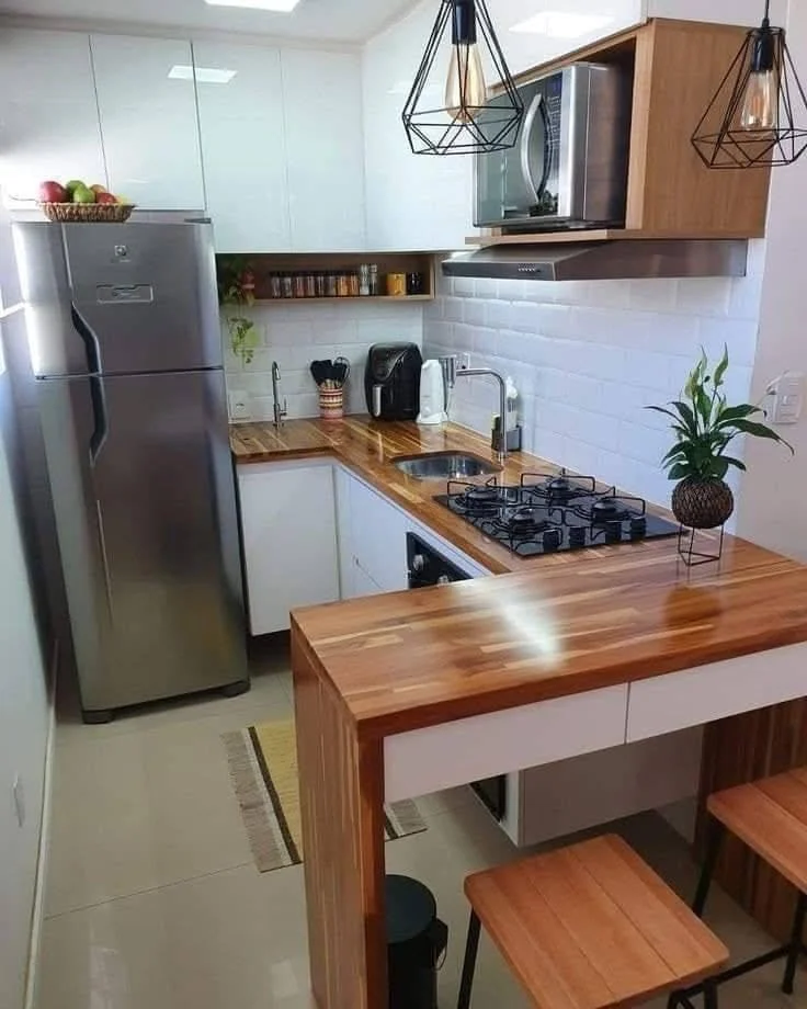 Kitchen with Butcher Block Countertop