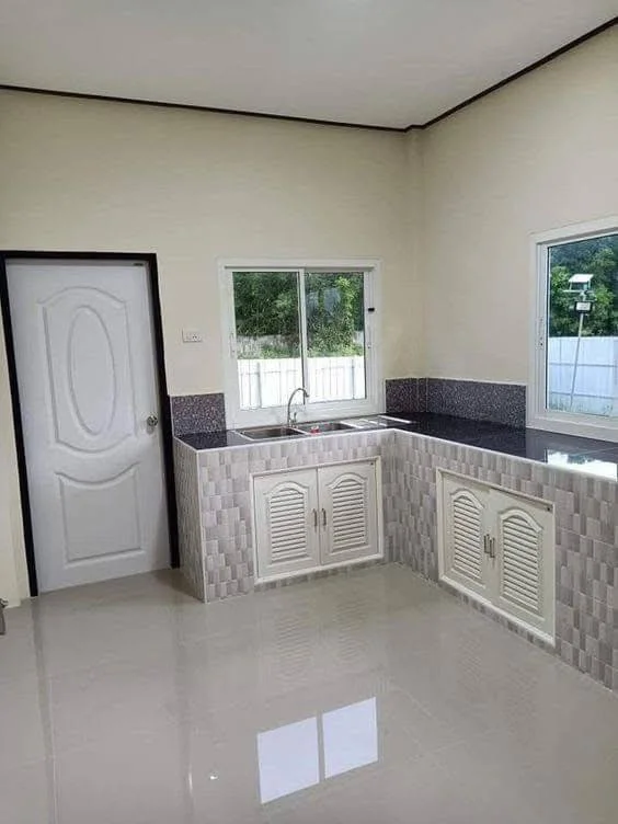 Kitchen with Louvered Cabinet Doors