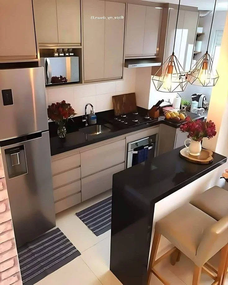 Kitchen with Small Open Shelves Above Sink