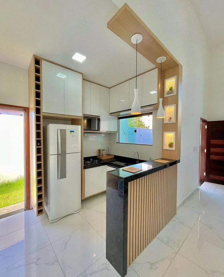 Kitchen with Island and Pendant Lighting