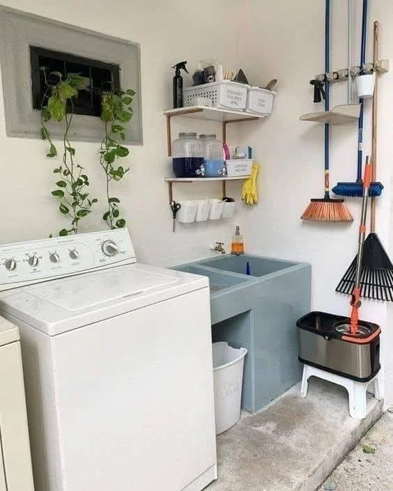 Laundry Room Ideas Vertical Storage Shelves