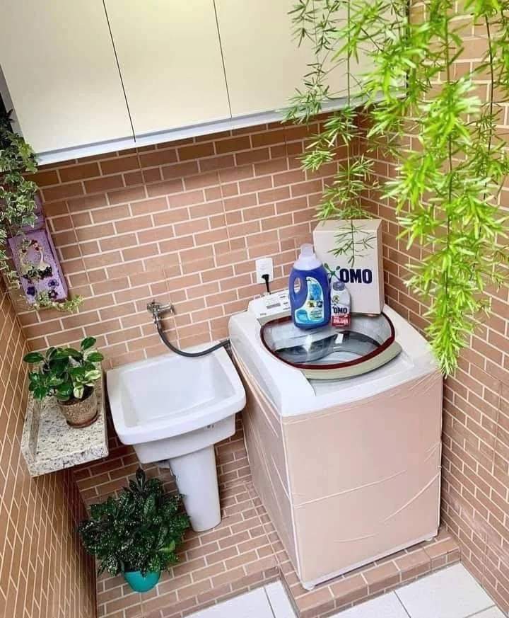 Laundry Room Exposed Brick Wall