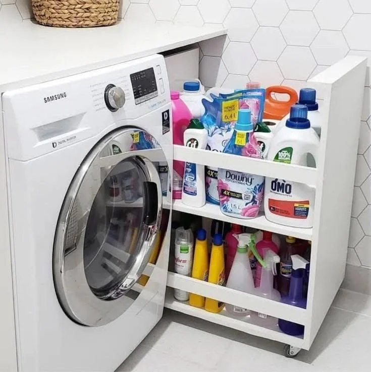 Laundry Room Rolling Cart Storage