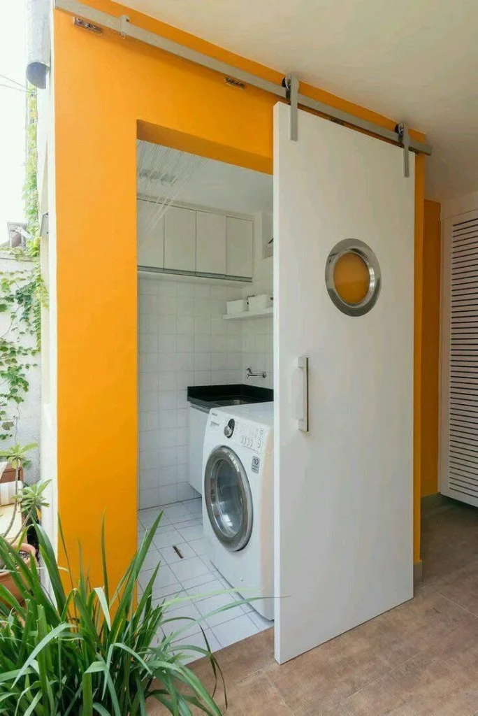 Laundry Room Sliding Barn Door Entrance