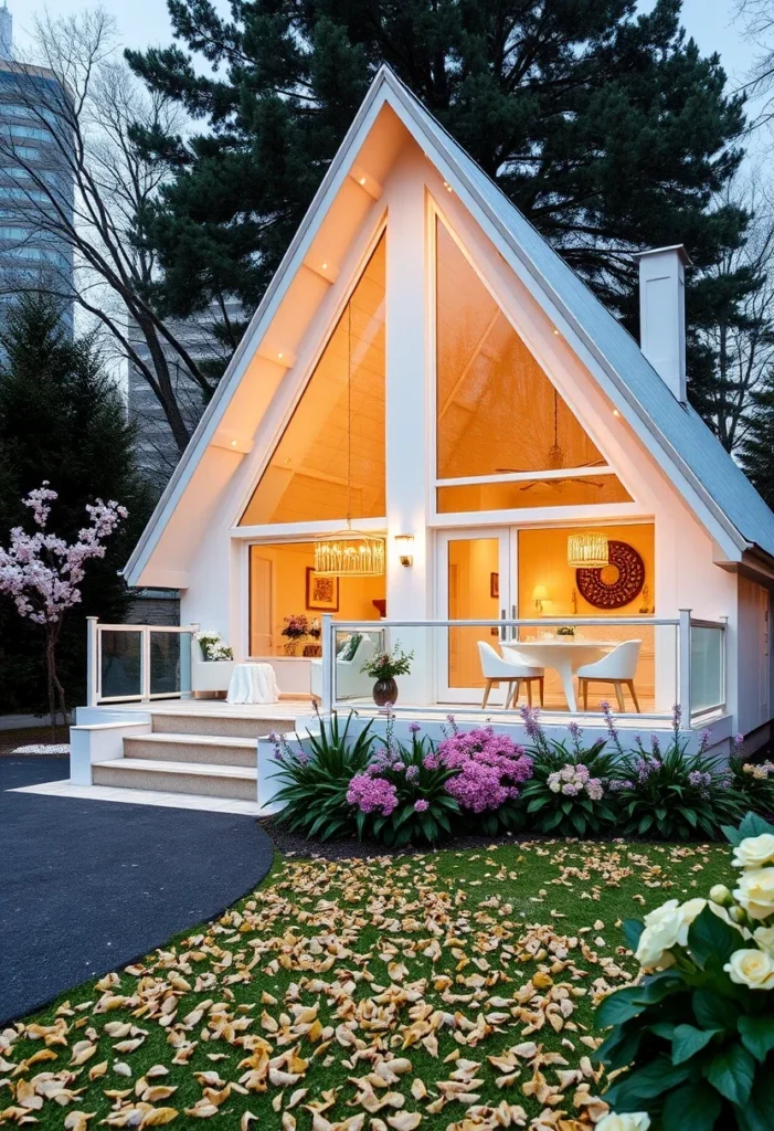 luxury A-frame house