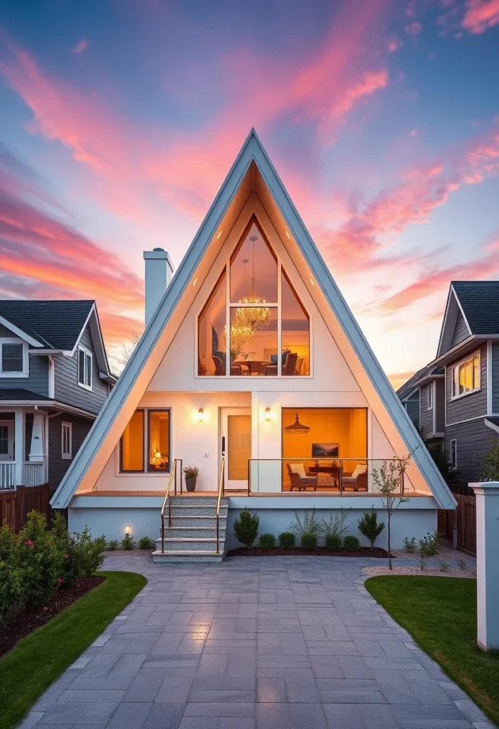 luxury A-frame house