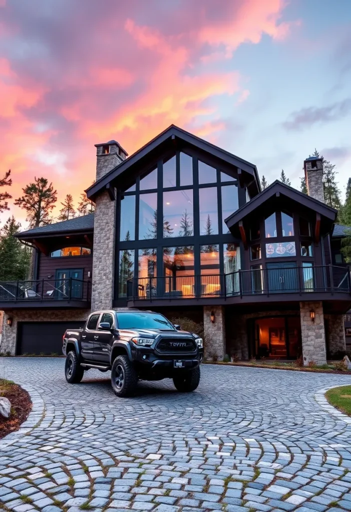 Luxury Modern Mountain Estate at Sunset