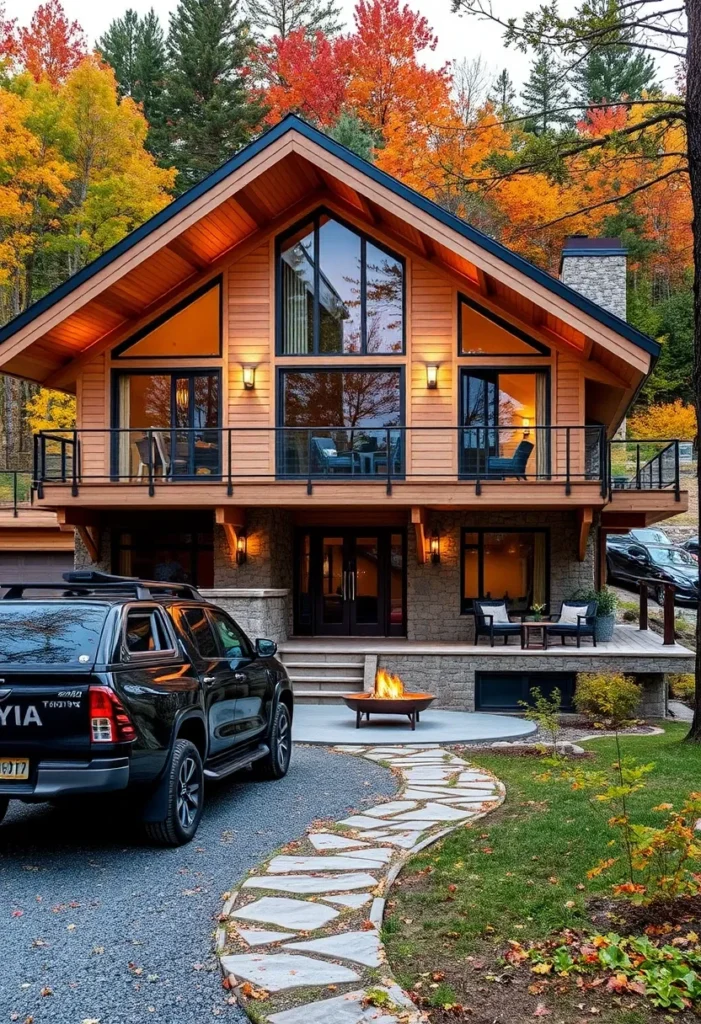 Modern Mountain Home with Elevated Deck and Fire Pit