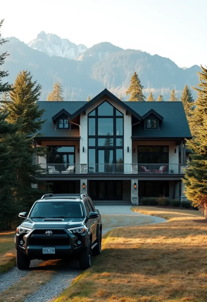 Contemporary Mountain Home with Striking Black and White Exterior modern mountain homes