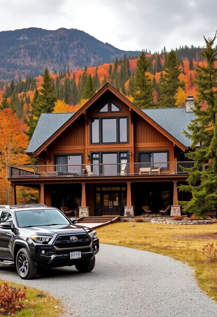 Contemporary Mountain Retreat with Large Balcony