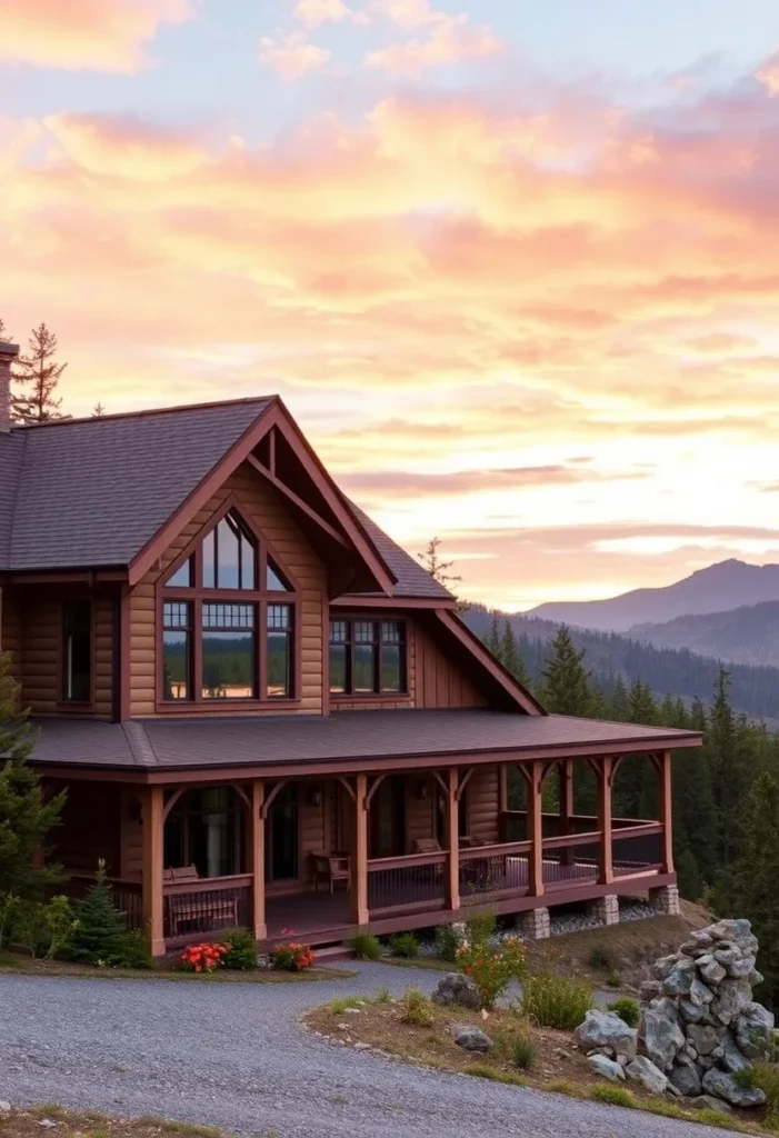 Luxury Mountain Cabin with Wraparound Porch and Panoramic Mountain Views