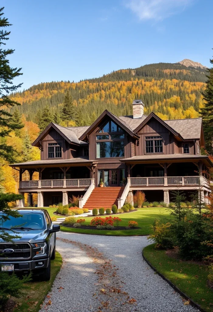 Grand Luxury Mountain Cabin with Landscaped Front Yard and Wrap-Around Porch