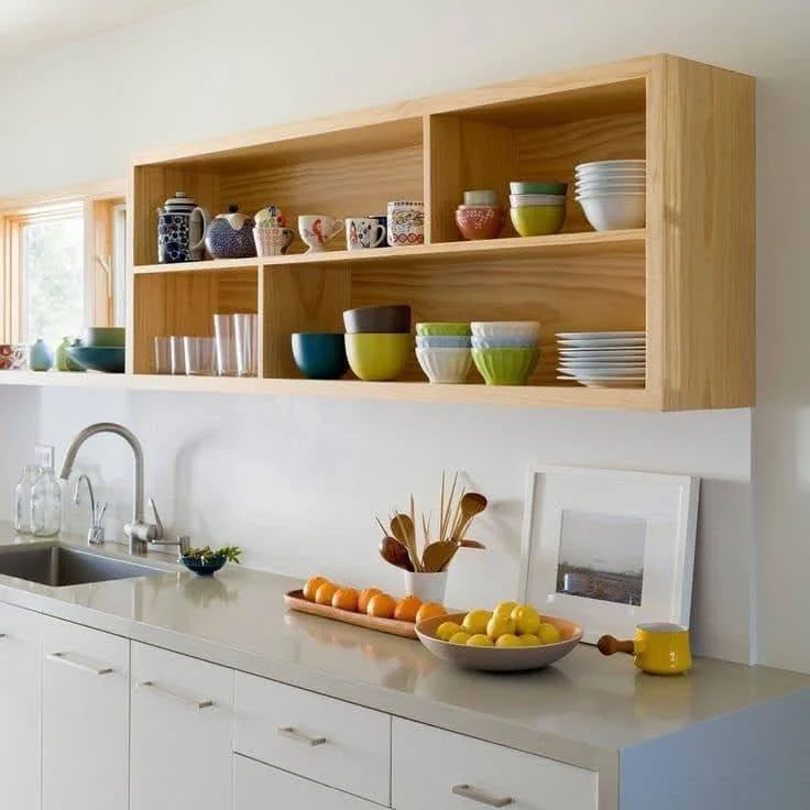 Ivar corner shelf unit in a pantry, providing ample storage space.