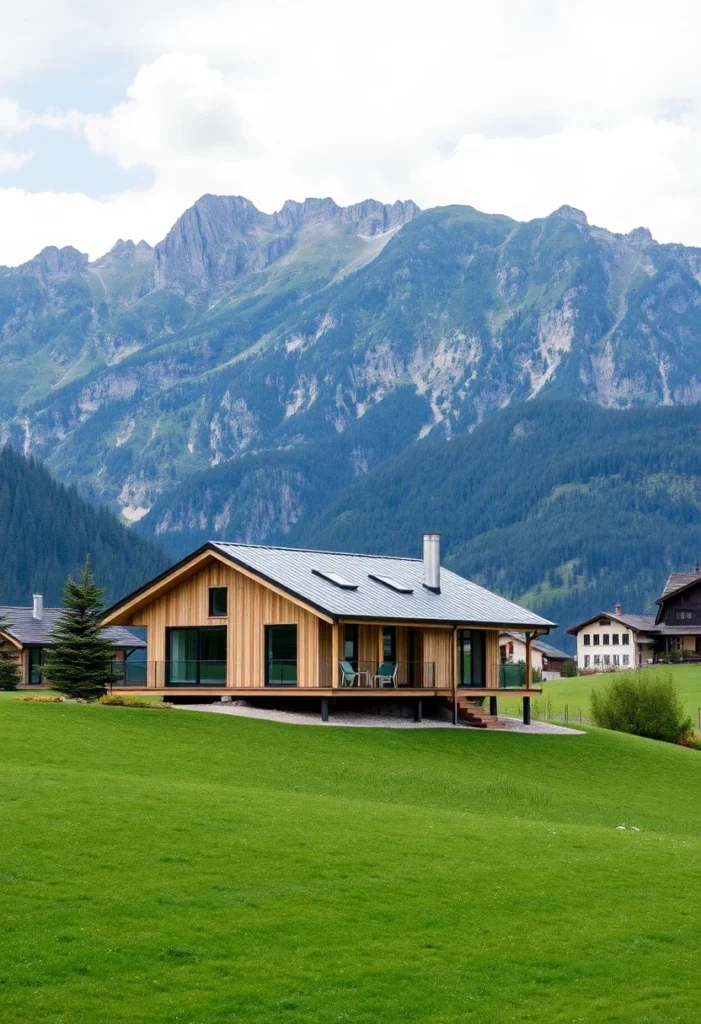 Chalet Murau Elevated Wooden Deck with Mountain Views