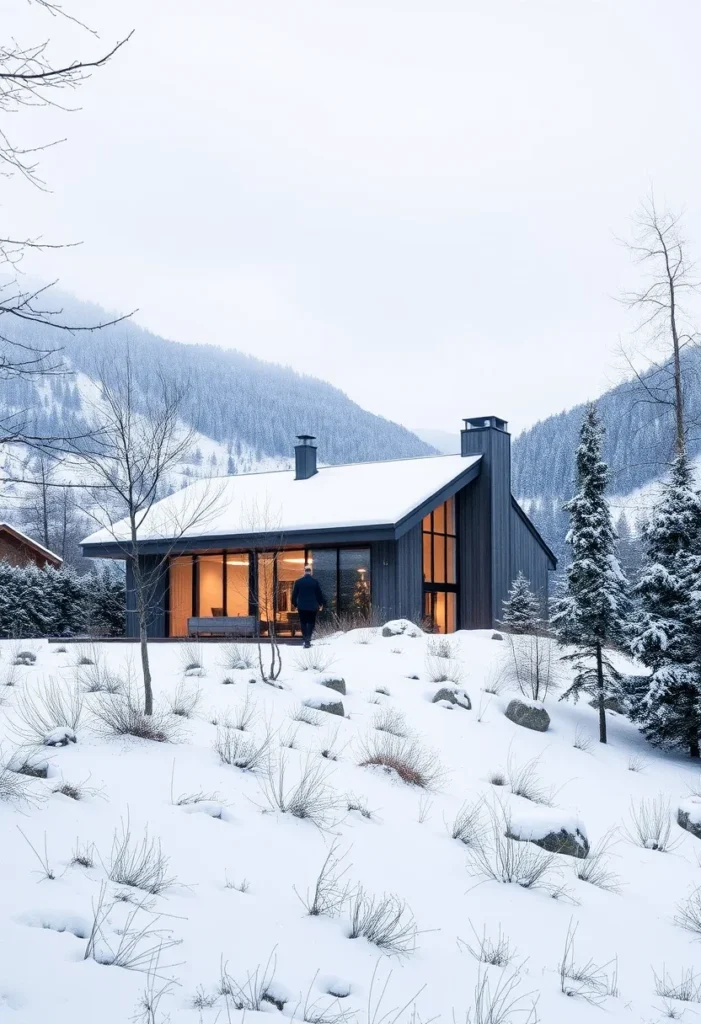 Rowland Broughton Architecture Snowy Sloped Roof Mountain Home