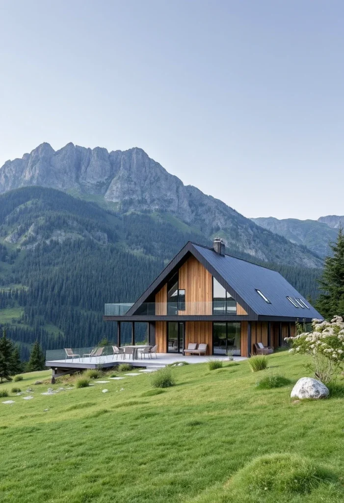 Mountain Home Architecture Stunning Mountain Backdrop Landscape