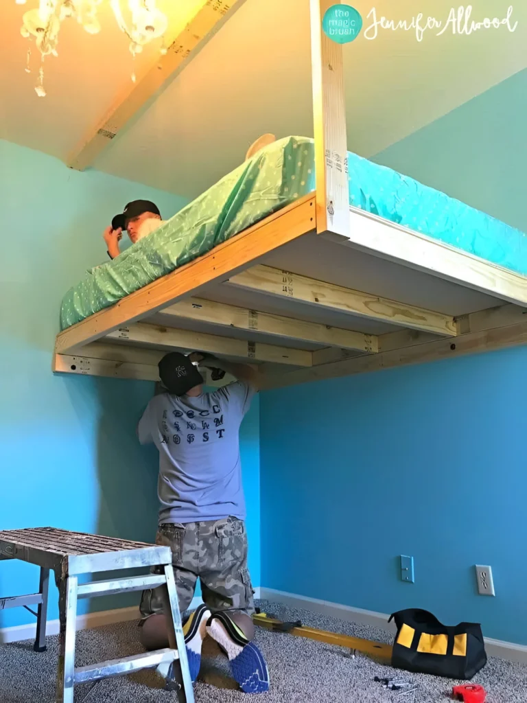 Shared Bedroom with DIY Floating Bed