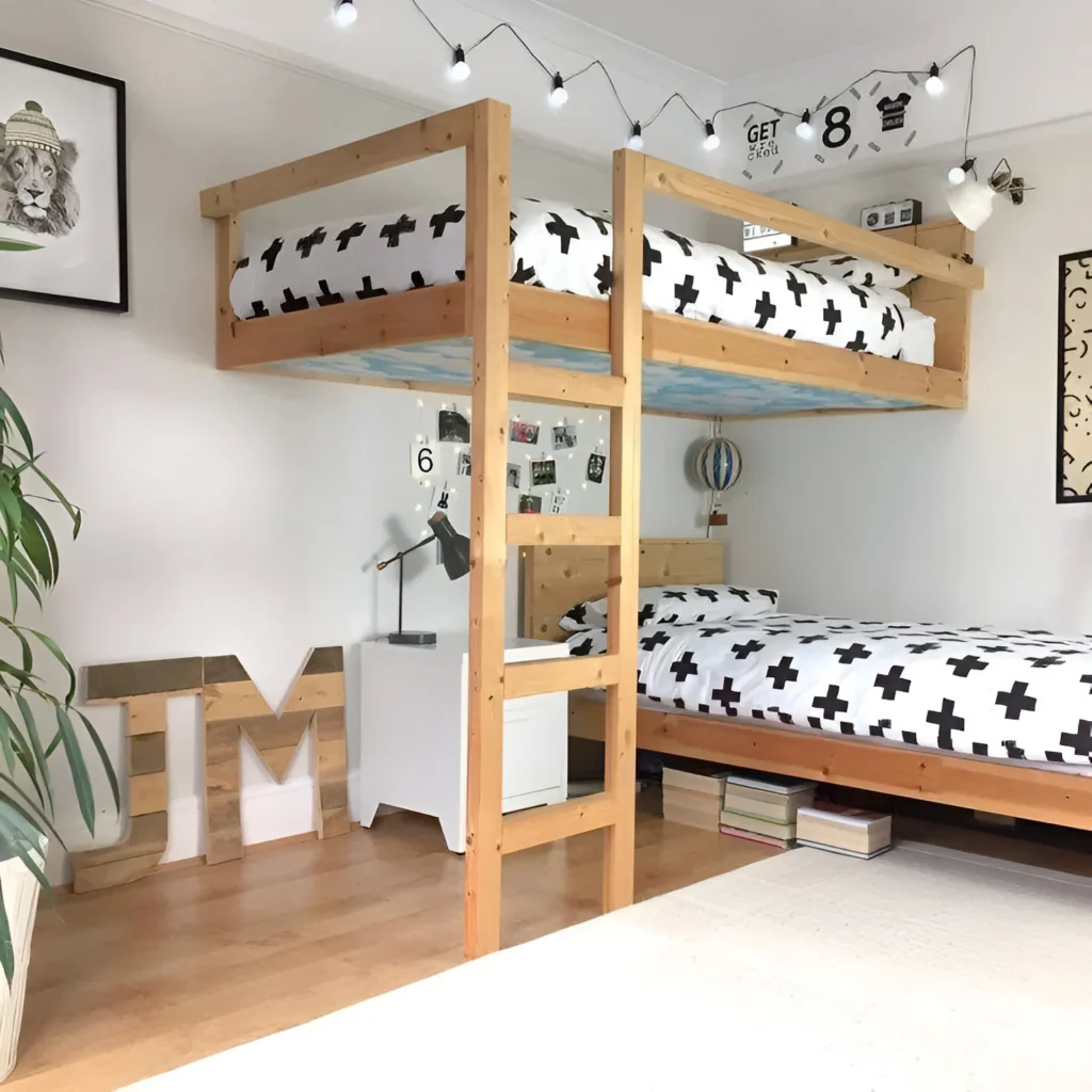 Shared Bedroom Bunk Beds Scandinavian Design