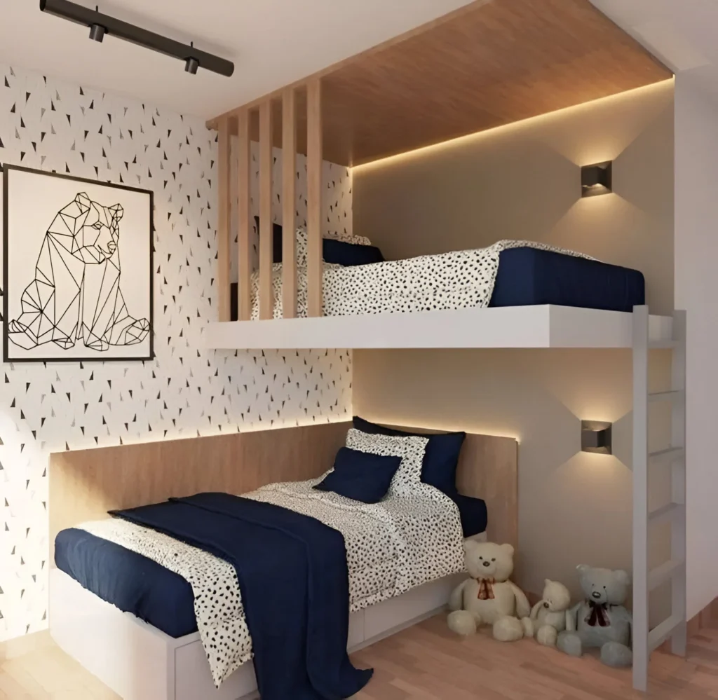 Shared Bedroom with Built-In Bunks