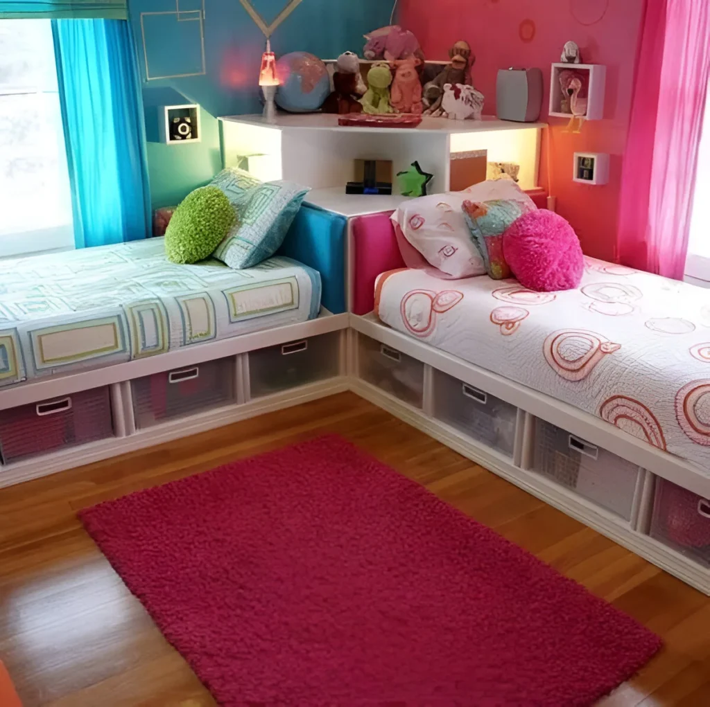 Shared Bedroom with Twin Storage Beds