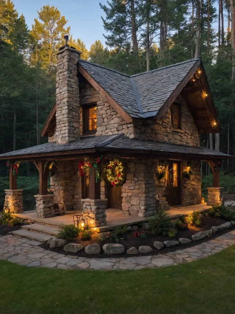 Rustic Stone Cottage Exterior Design, Every Season