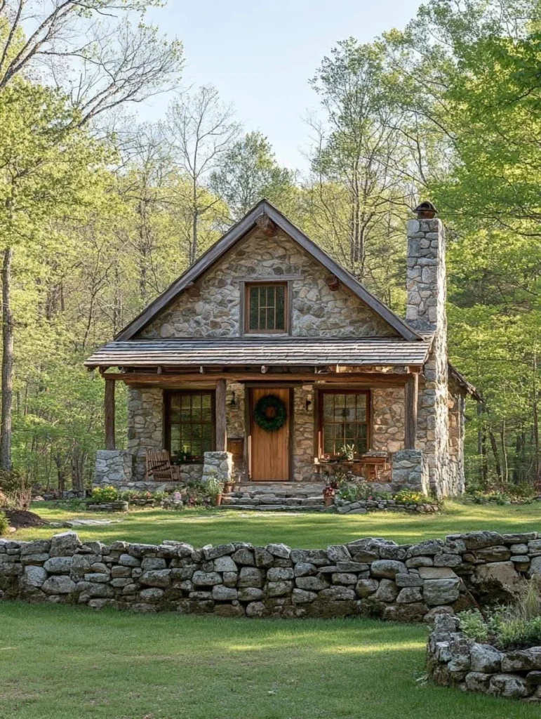 Simple Rustic Stone Cottage Design