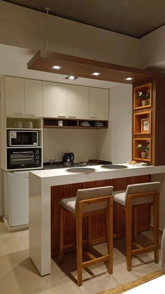 Small Kitchen Decor - Elevated Mounted Appliances