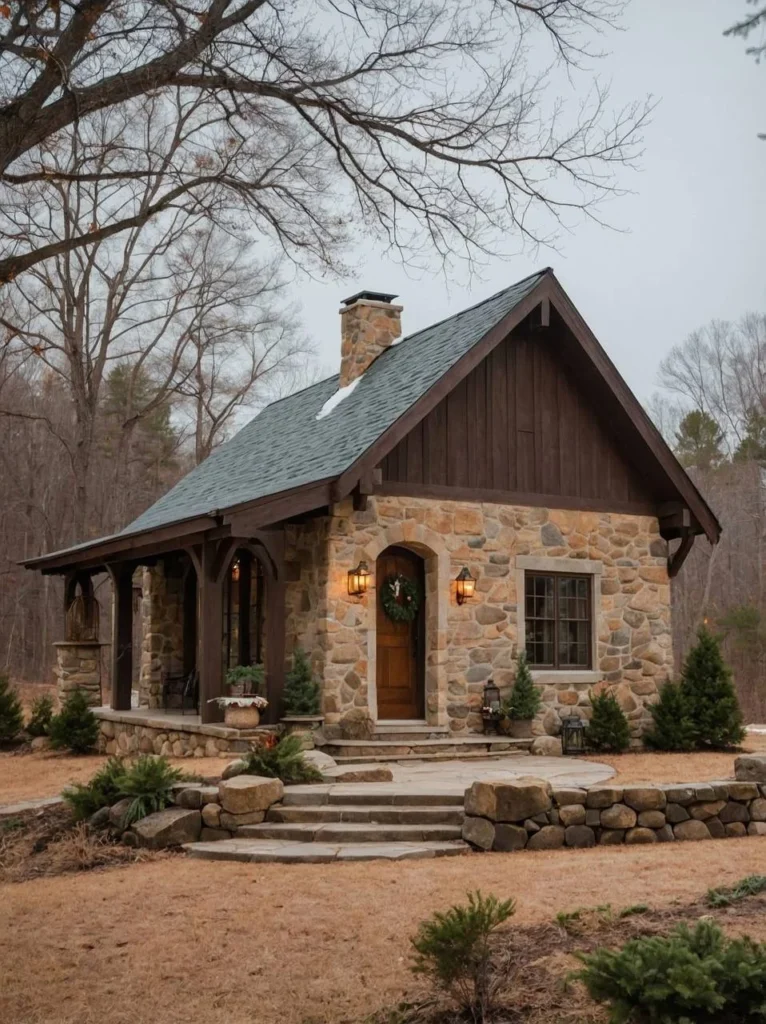 Rustic Stone Cottage with Outdoor Kitchen