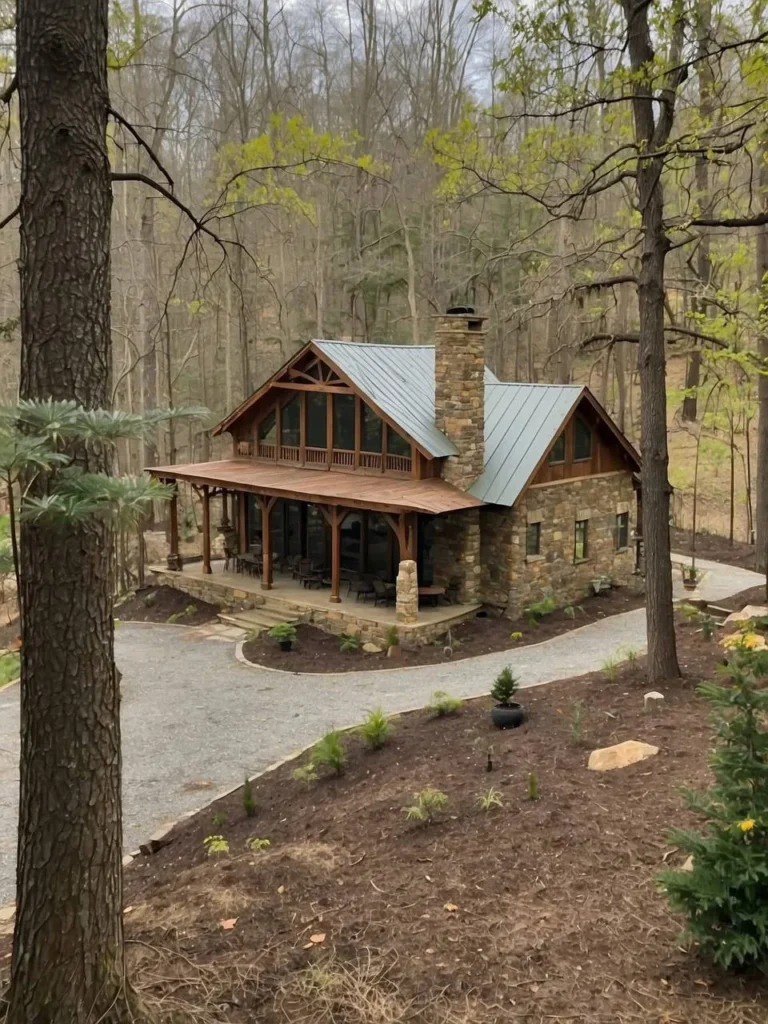 Large Stone Cottage in Woods - 3 Bedroom Cozy Retreat Design