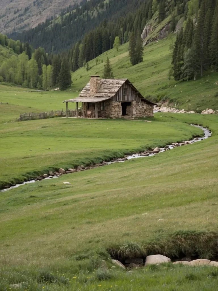 Stone Cabin in Meadow - Beautiful and Cozy Retreat Getaway"