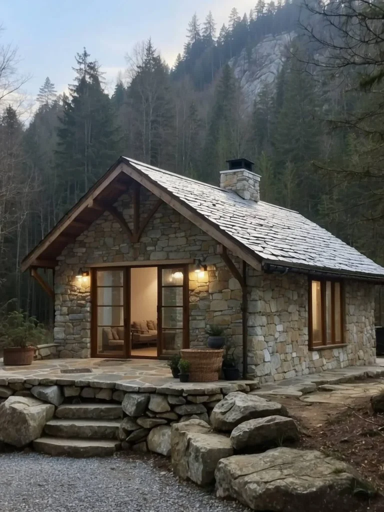 Stone Cottage with Slate Roof - Beautiful Modern Retreat Design