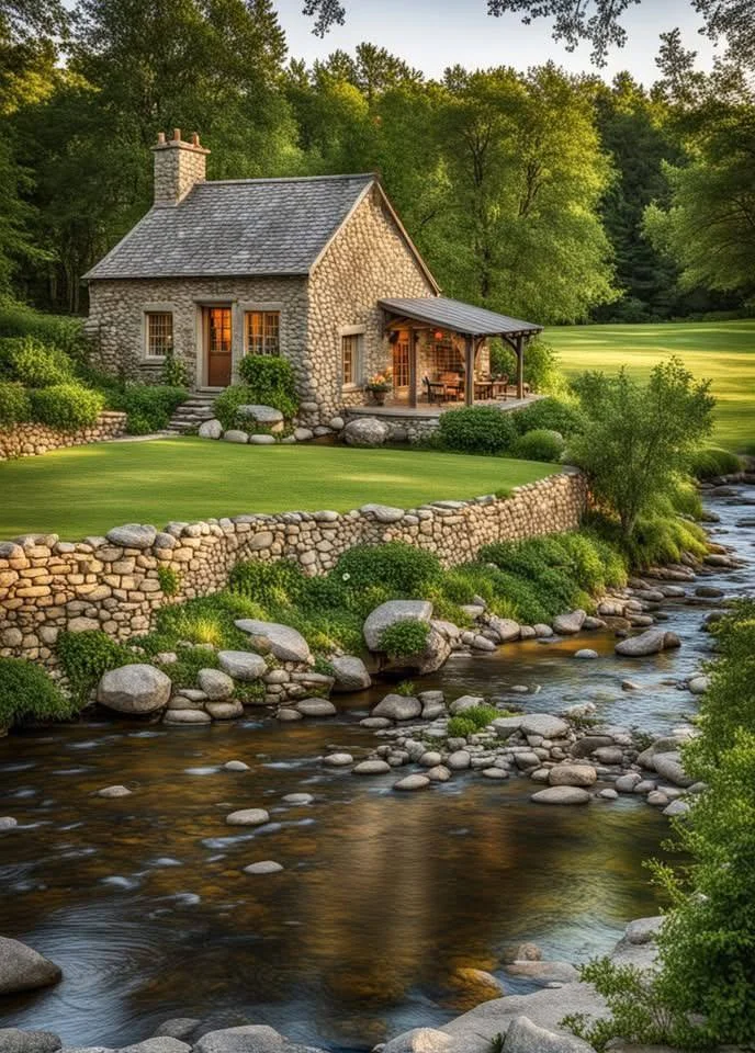 Stone House on Riverbank - Beautiful and Cozy Retreat Location