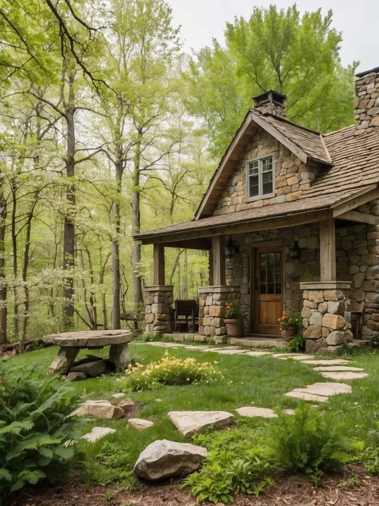 Small Stone Cottage in Forest Setting - Beautiful Cozy Retreat