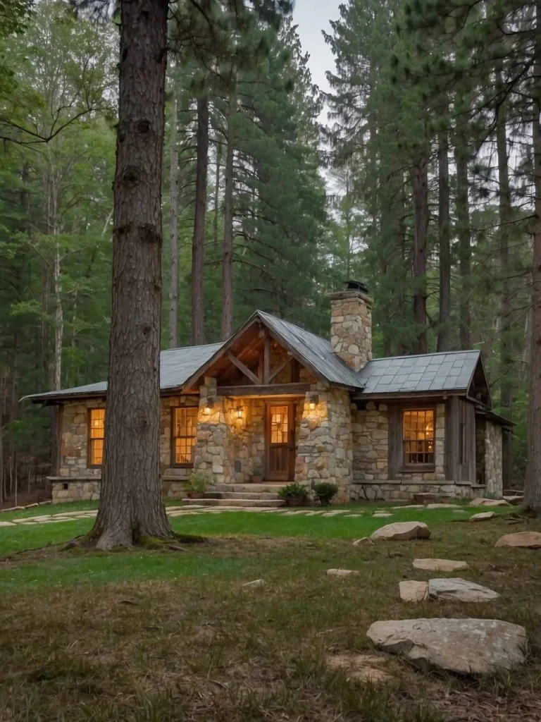 Stone and Wood Cottage in Forest - Beautiful Cozy Retreat