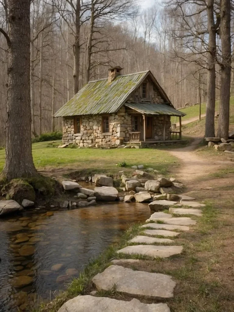 Small Stone Cottage by Stream - Beautiful Cozy Retreat