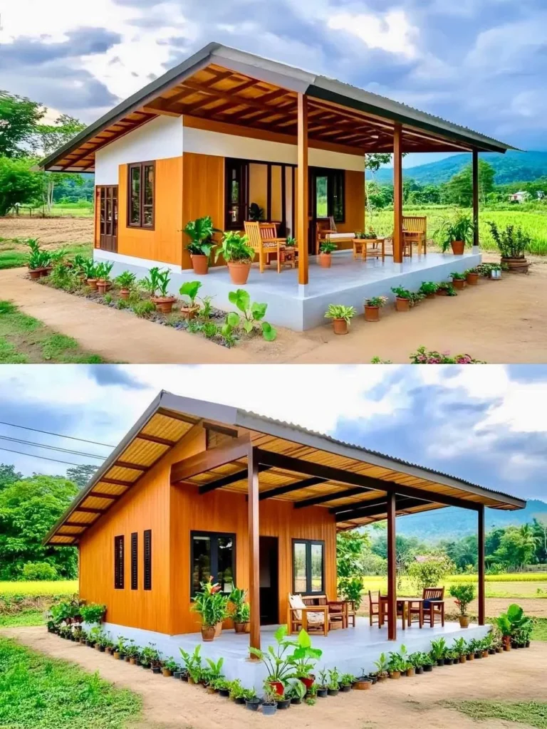 Small tropical homes with warm wood accents, an open-concept design, and a large covered patio for enjoying outdoor living.