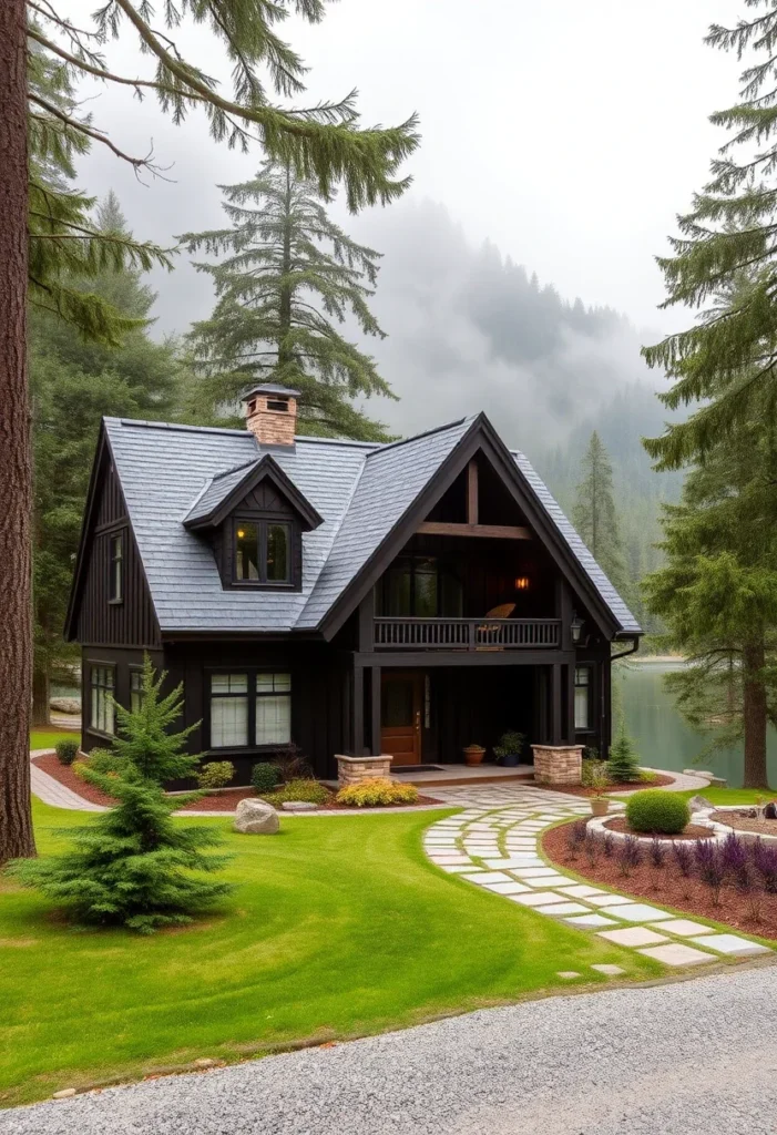 Tudor Style Cabin with Dormer Window and Lakeside View