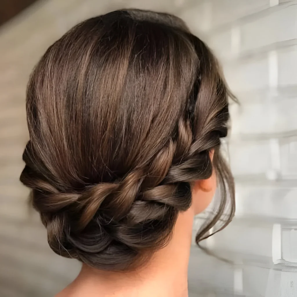 Upcycled Christmas hairstyles intricate braided updo