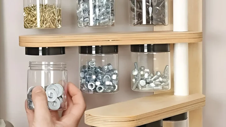 Swivel Storage Rack - Small Item Organization - Workshop Ideas