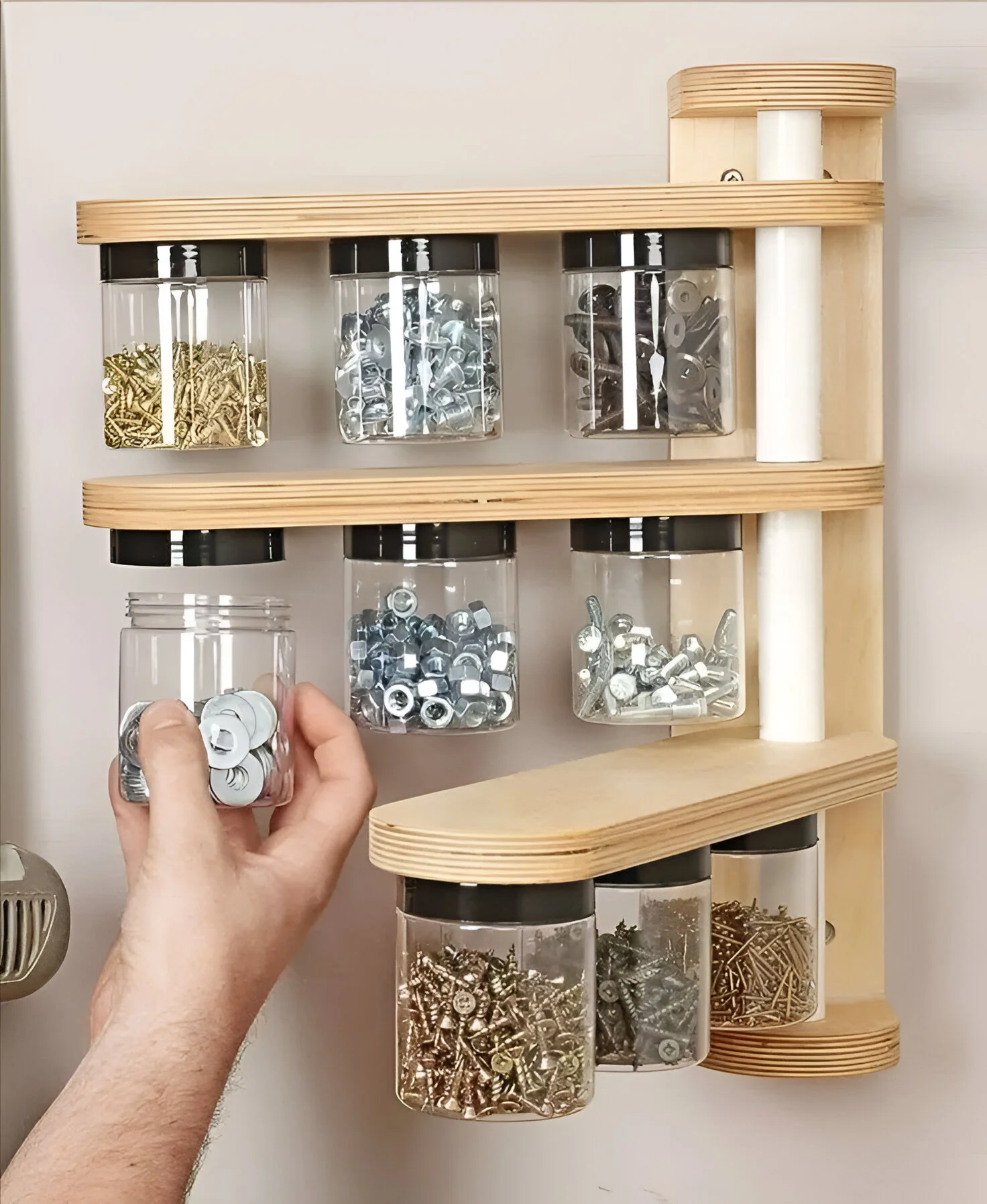 Swivel Storage Rack - Small Item Organization - Workshop Ideas