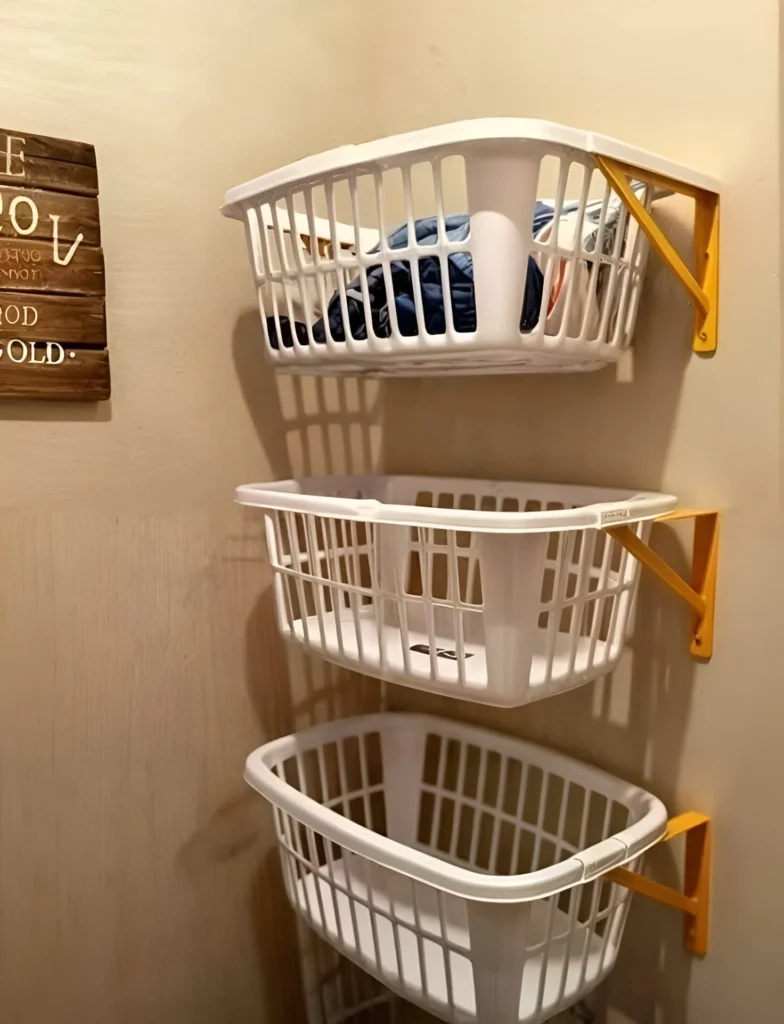 Laundry Room Organization Hack - Wall-Mounted Baskets