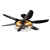 8 Best Farmhouse Caged Ceiling Fans with Edison Bulb Lights for Kitchens