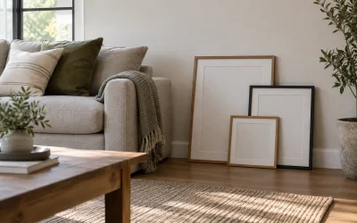 Align Mixed Frame Sizes Above a Sofa